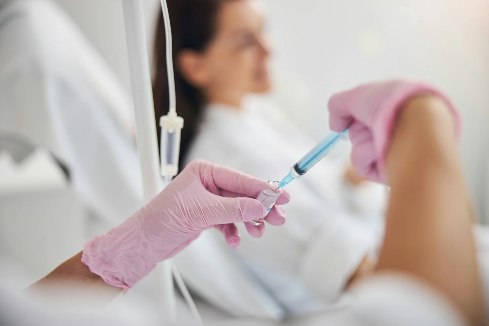 Medical provider administering NAD+ or glutathione IV infusion at Park City Medesthetix